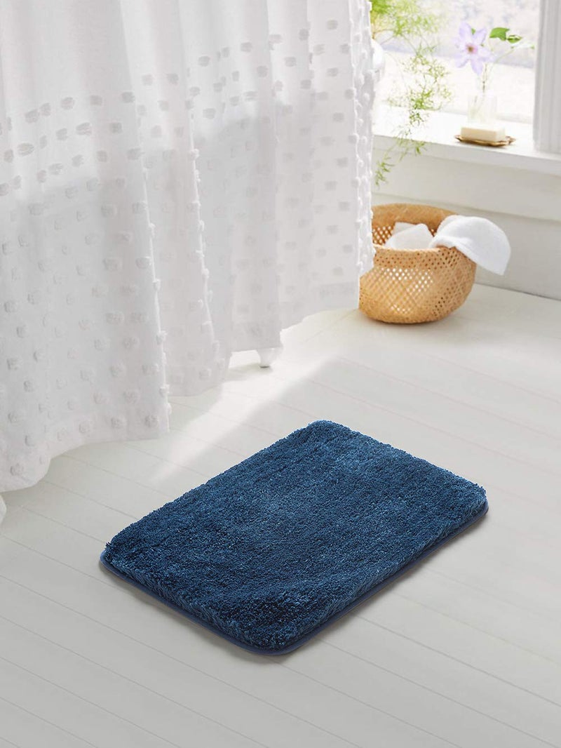 Suchtale Non Slip Bath Mat for Bathroom - 20 x 32 Navy, Soft Microfiber Shaggy Bath Rug, Machine Washable Plush Shower Mat - Image 2